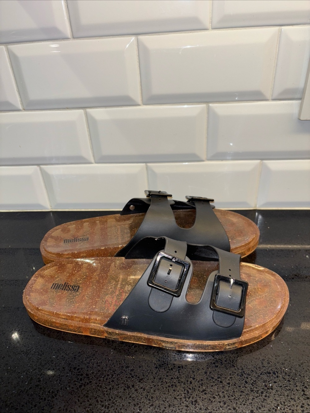 Melissa Double Strap Slide Sandal Size 9